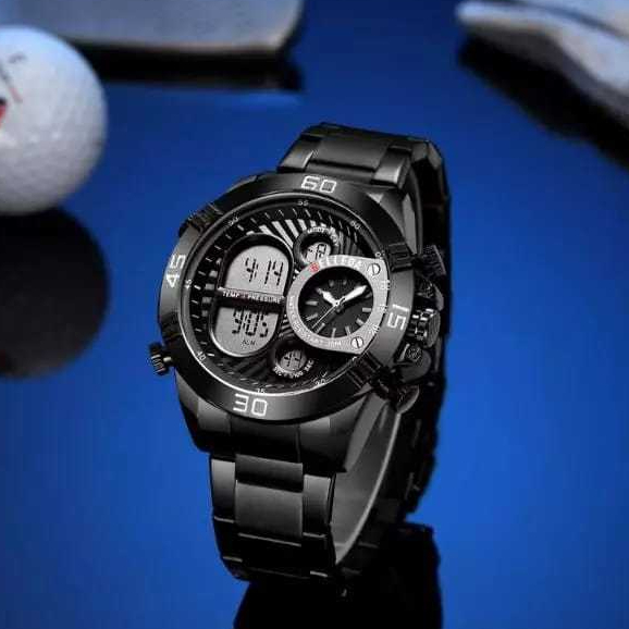 Jam Tangan Pria Belleda 9271 Double Time Stainless Anti Air 30 Meter Original Watches