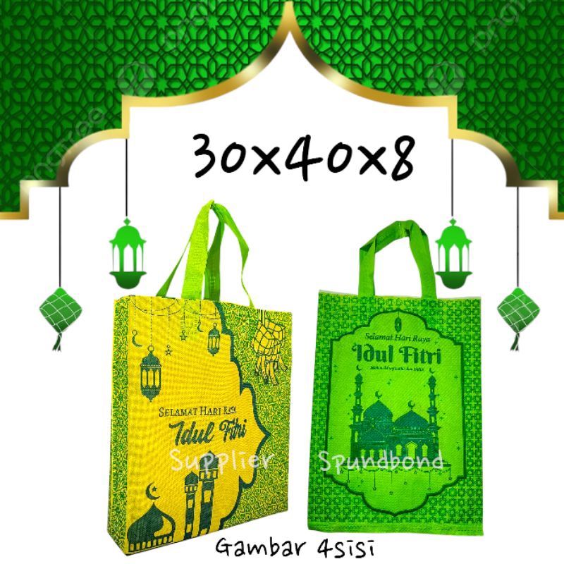 

Tas Lebaran Idul Fitri 30x40x8 Spundbond/Goodie bag isi 12pcs