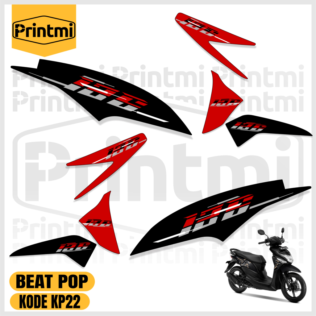 Stiker Striping Motor Beat POP Sticker Simple Variasi List Modif Keren Printmi KP22