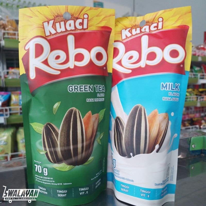 

Kuaci Rebo rasa Green Tea dan Milk