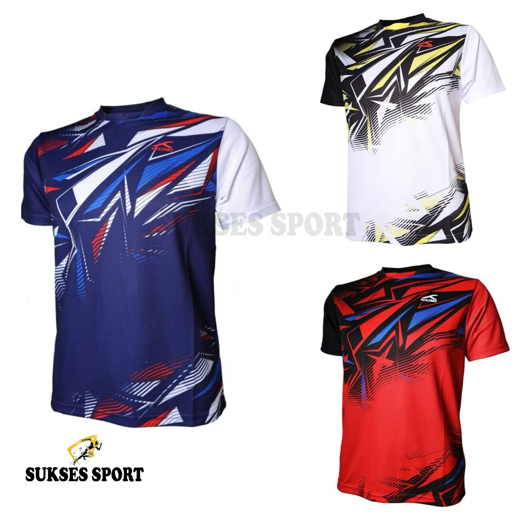 Baju Badminton Hundred 3M114 / Kaos Jersey Bulutangkis Hundred 3M 114