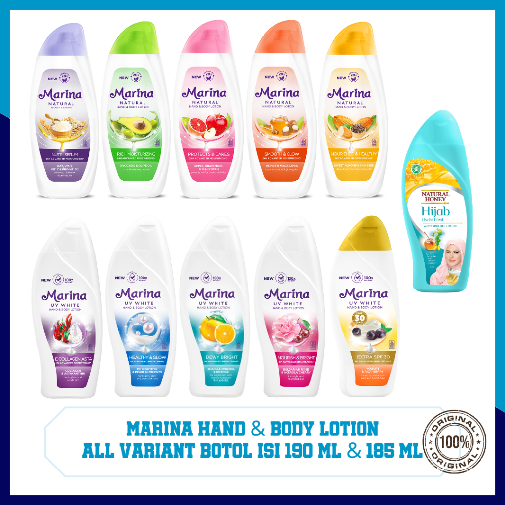 MARINA HAND & BODY LOTION UKURAN 190ML (BESAR)