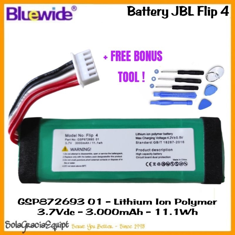 Batre / Baterai / Battery Original Replacement JBL Flip4 / Flip 4 Special Edition GSP872693 01 - 3.7