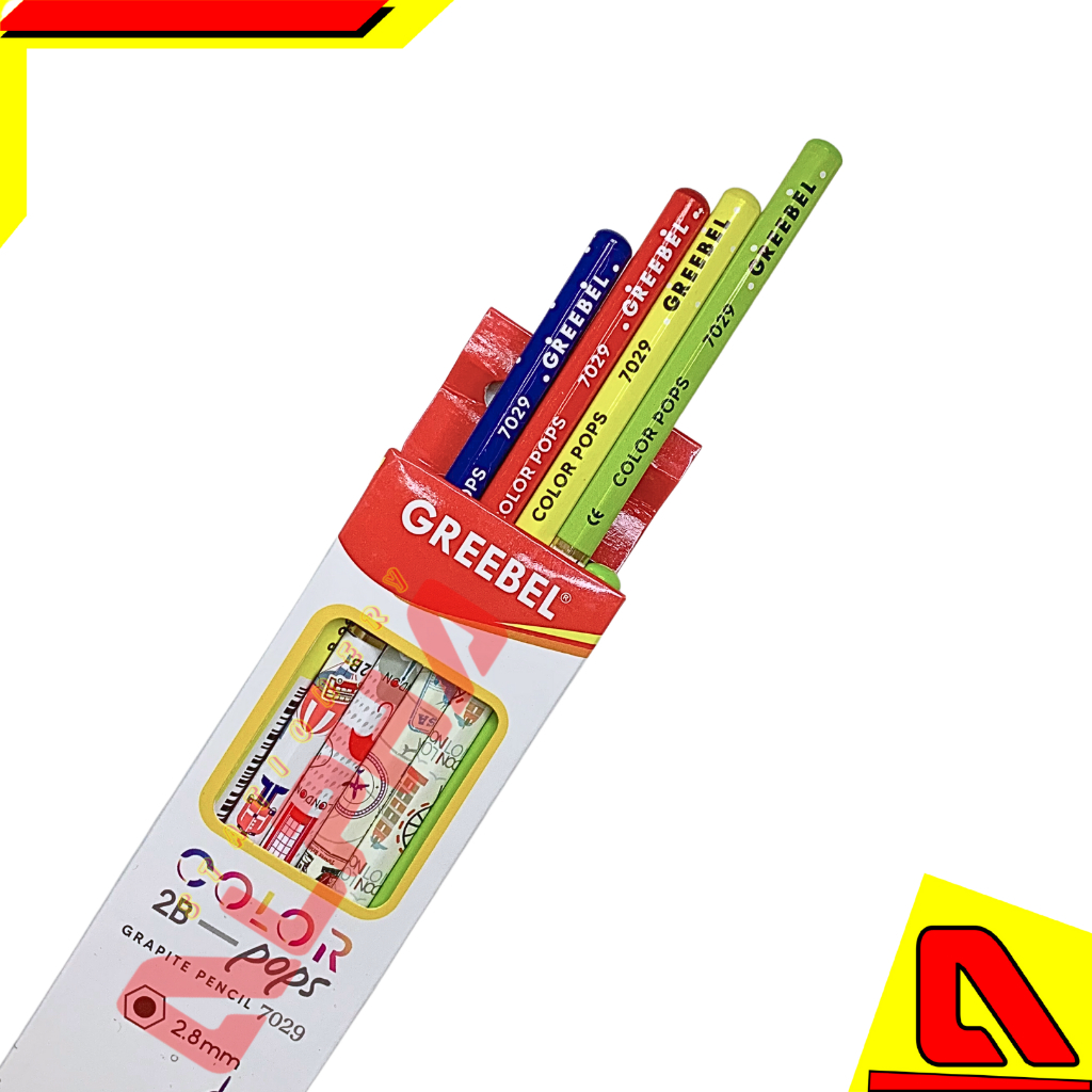 

Pensil Tulis 2B Pencil Kayu Greebel Color pop (7029) Isi 12 Pcs