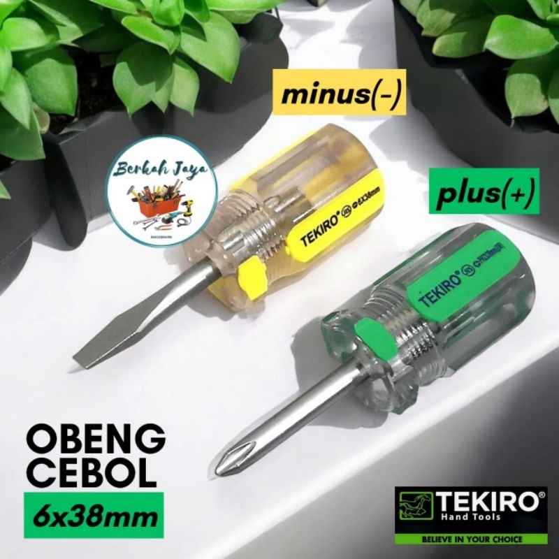 OBENG KECIL / Obeng Cebol TEKIRO Varian (+) PH2x38mm & (-) 6x38mm || Obeng Cebol tekiro | Obeng Mini