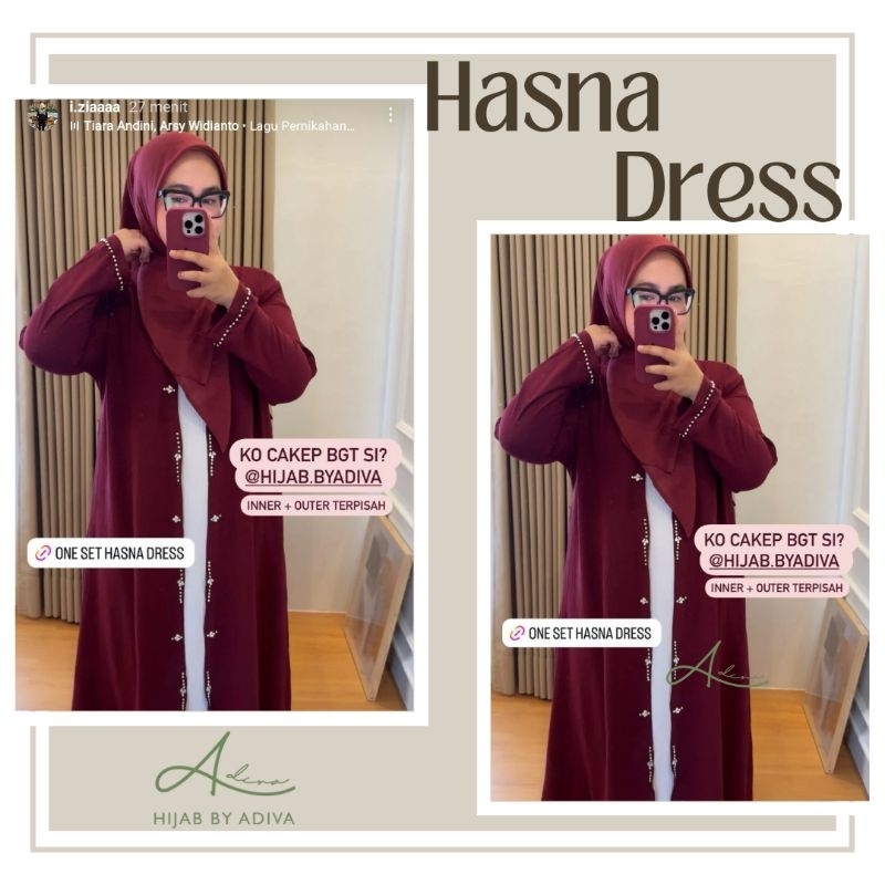 BY ADIVA - Hasna Dress Jumbo LD 130 Gamis Lebaran Big Size