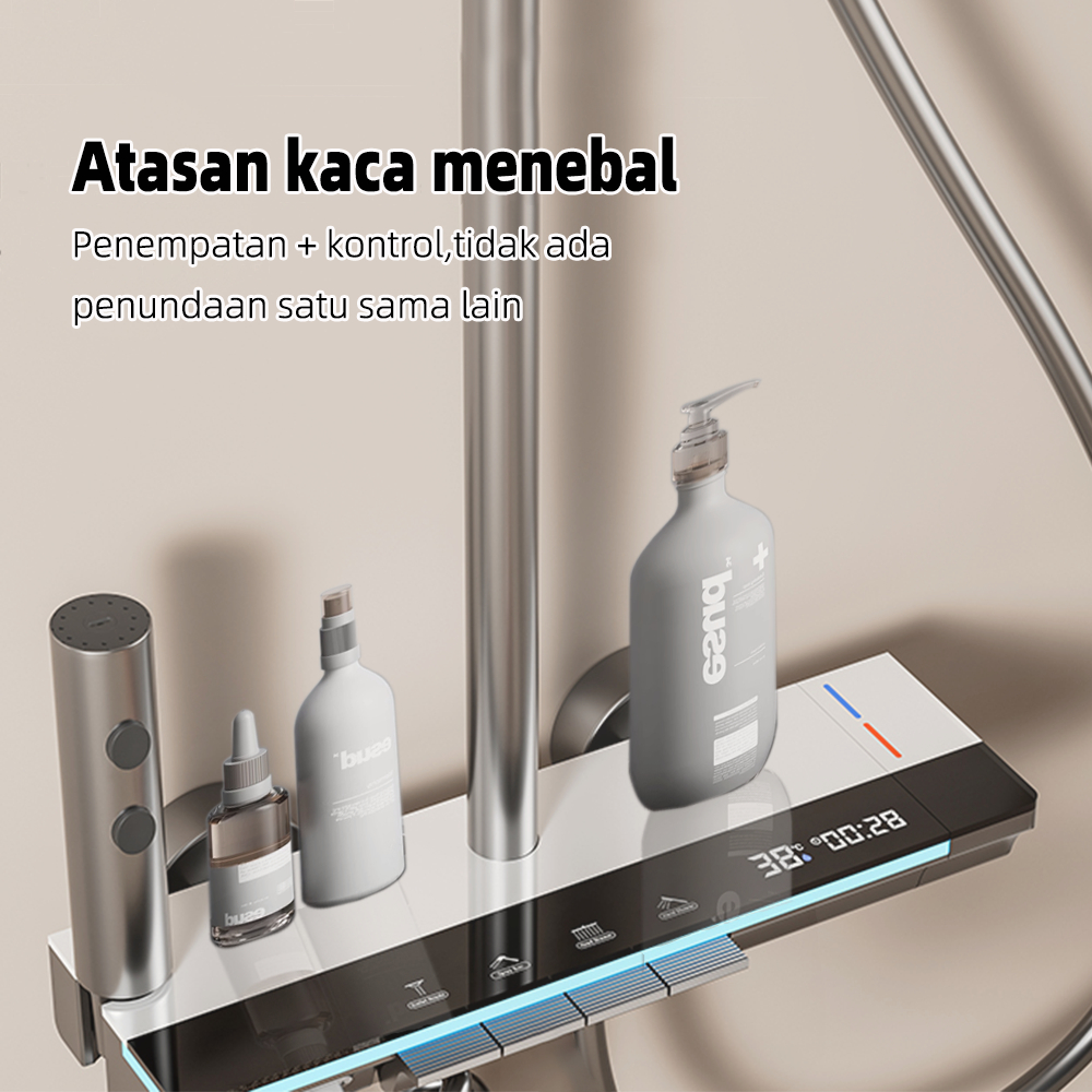 Shower Kamar Mandi Satu Set + Keran Shower + Set Shower Bathtub Stainless Steel - Set Batang Shower