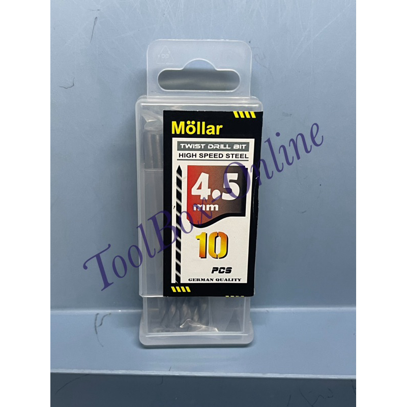 (MIN 5) 1 pak (10pcs) Mata bor Besi Putih Mollar 4.5 mm