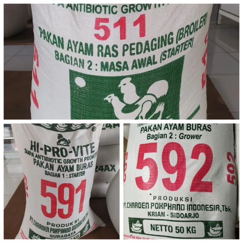 Hi Pro Vite Pur AyamPedaging/Voer Ayam Bangkok 511 591 592 Eceran setengah kilo