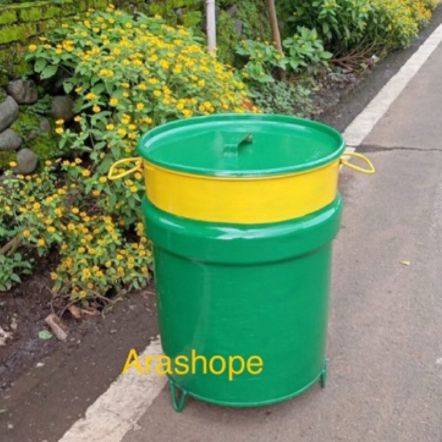 tong sampah 50 liter + kaki/drum besi 50 liter/tempat bakar sampah