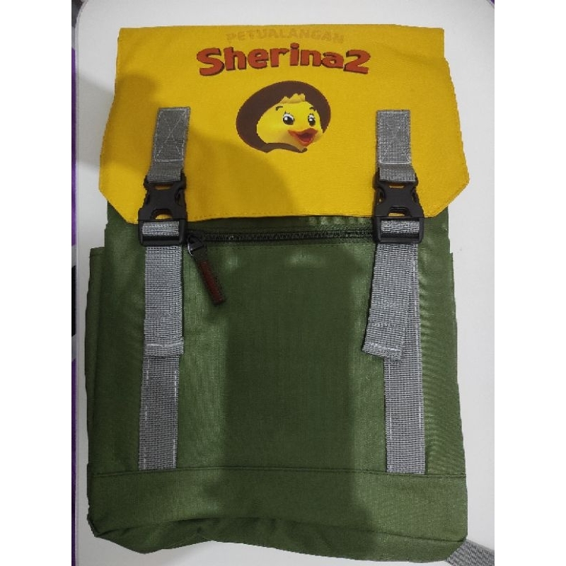 Ransel Petualangan Sherina Chiki Tas Anak Merchandise Koleksi Warna Hijau Kuning