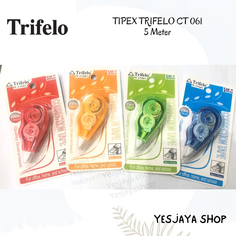 

{1 pc} Correction Tape Trifelo 5 meter / Tipex Roll Kertas Trifelo CT-061 5 meter / Tip ex Kertas Trifelo 5m