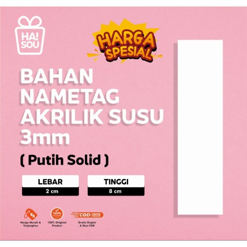 

HAISOU Akrilik Nemateg Putih Susu 3mm Putih Solid