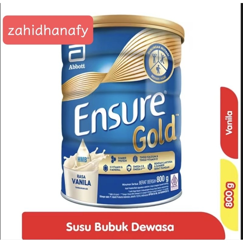 

Ensure Gold HMB vanila & coklat 800g nutrisi dewasa rendah laktosa packing aman