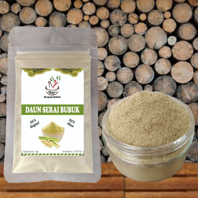 

Daun Serai Bubuk / Lemongrass Leaf / Citronella Leaf / isi 50 gram /