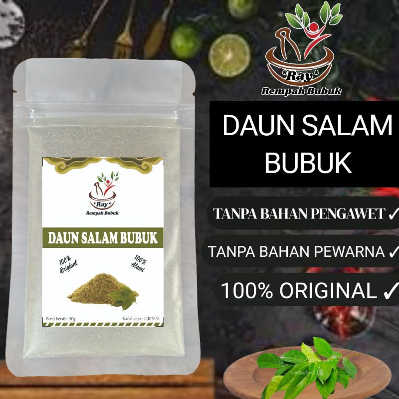 

DAUN SALAM BUBUK MURNI 50 GR | BUMBU REMPAH PREMIUM (100% ORIGINAL) 100% ORGANIK