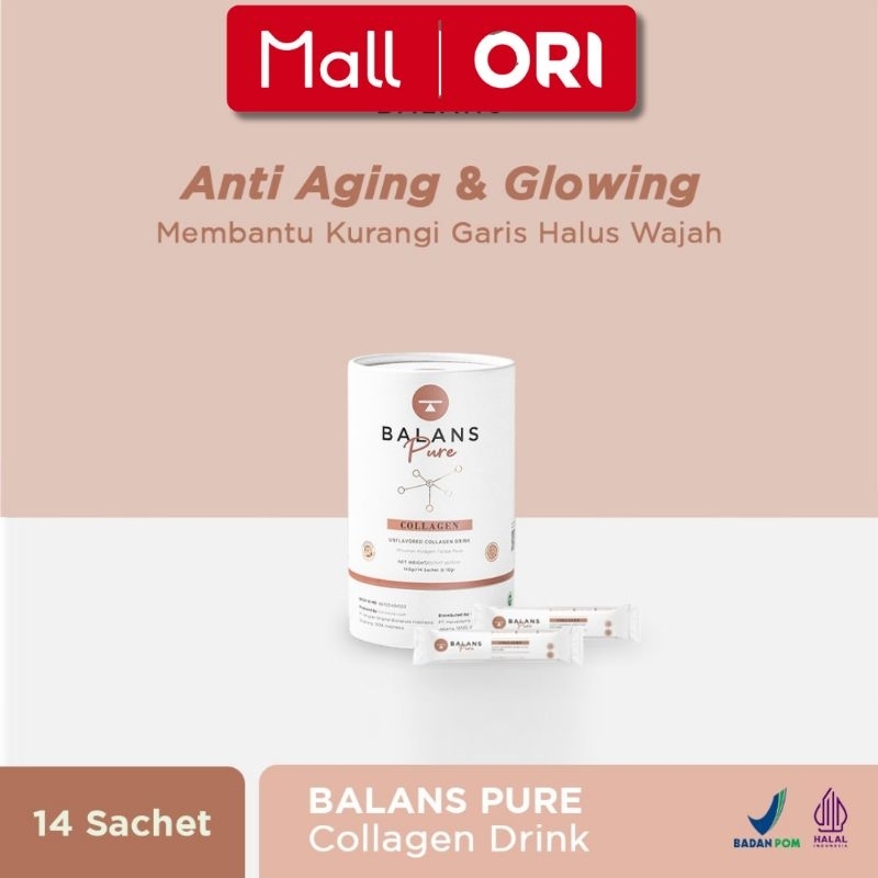 Balans Pure Tube Isi 14 Sachet Trial Collagen Drink Minuman Tinggi Kolagen Official Store