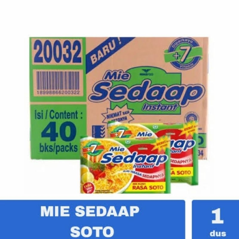 

Sedaap Mie Soto 75g ( 1 Dus 40 pcs )