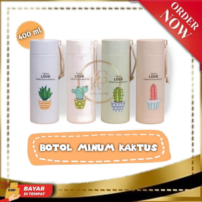 Botol Minum Kaktus Kekinian/Tempat Air Minum Kaca Kaktus/Botol Minum Anak Murah