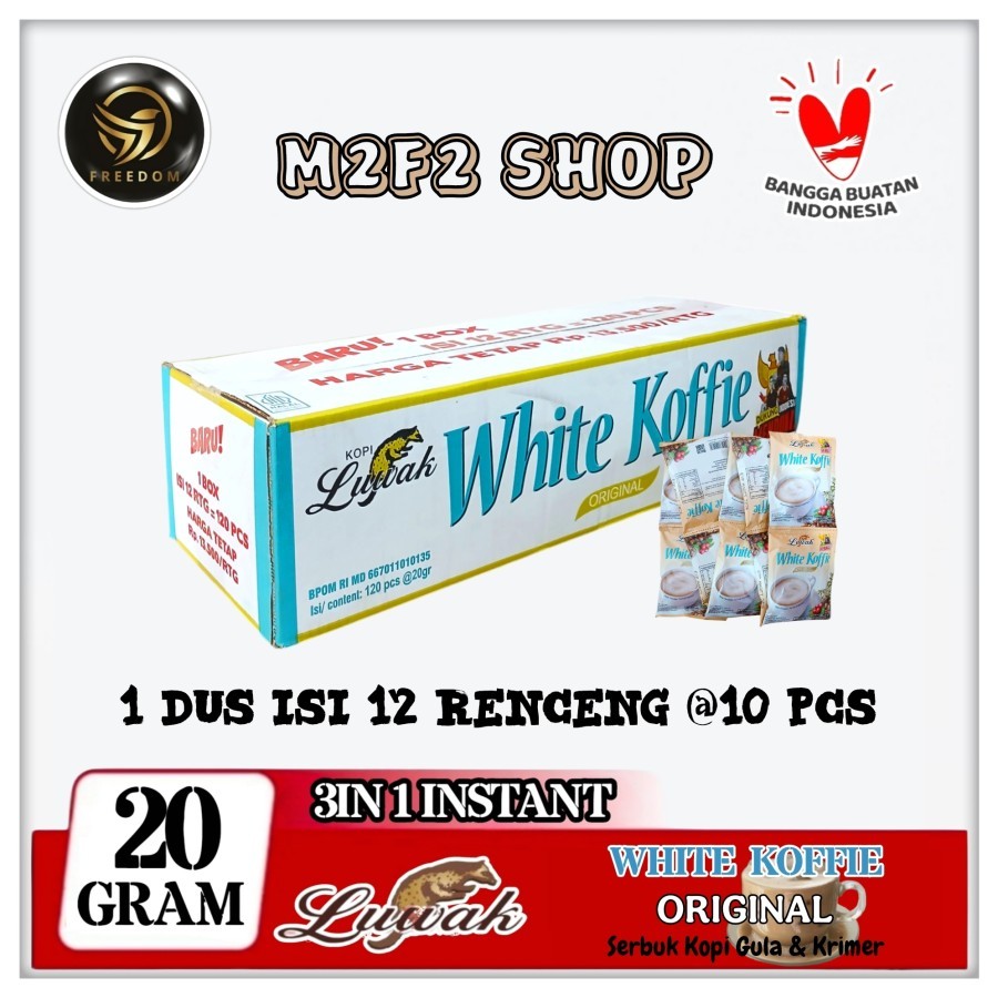 

Luwak White Koffie Original | Kopi Bubuk 3in1 Instant Sachet - 20 gr (Kemasan Karton)