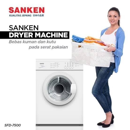 Sanken Dryer Machine SFD-7500 MESIN PENGERING PAKAIAN SANKEN MESIN PENGERING BAJU TANPA JEMUR SANKEN