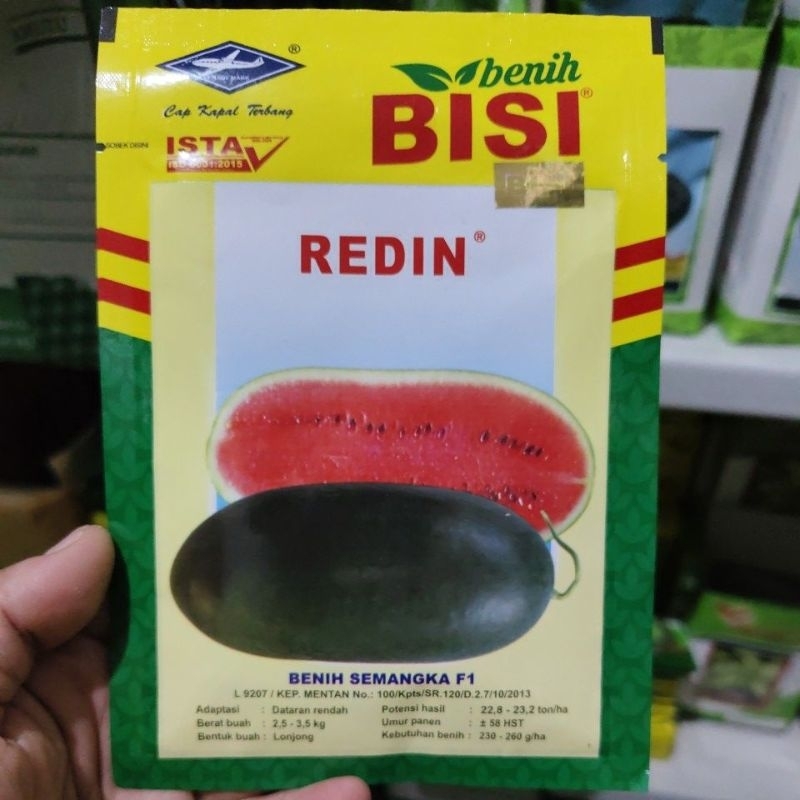Benih semangka inul hibrida REDIN F1 20 gram semangka kulit hitam berbiji dari kapal terbang 20gr re