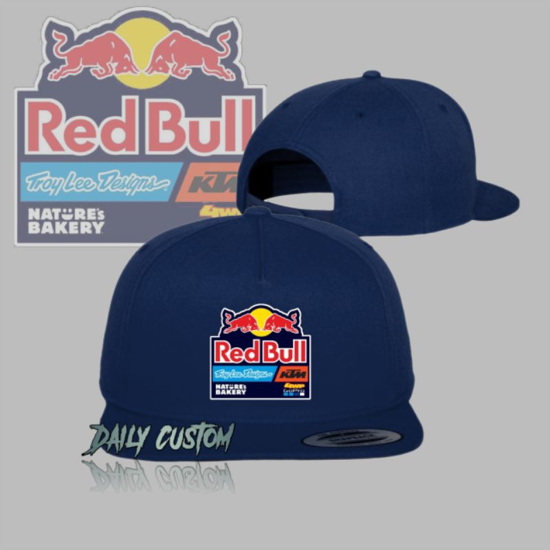 Topi Red Bull Troy Lee Design Ktm Racing Snapback - Snapback Hat Caps Race - Topi Fashion Outdoor Ca
