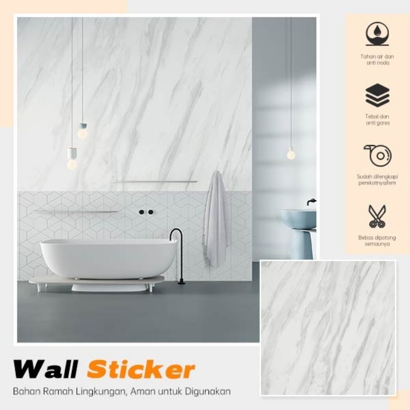 stiker dinding/wallpaper/wall stiker motif keramik marmer