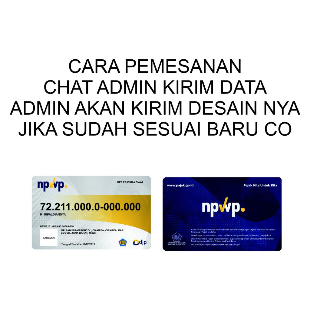 

CETAK KIS NPWPP BAHAN PVC UKURAN STANDAR TIDAK LUNTUR
