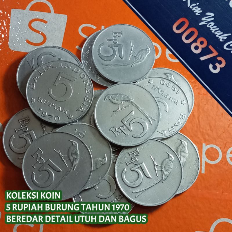 Uang Kuno Koin 5 Rupiah Burung Tahun 1970 Detail Utuh Dan Bagus