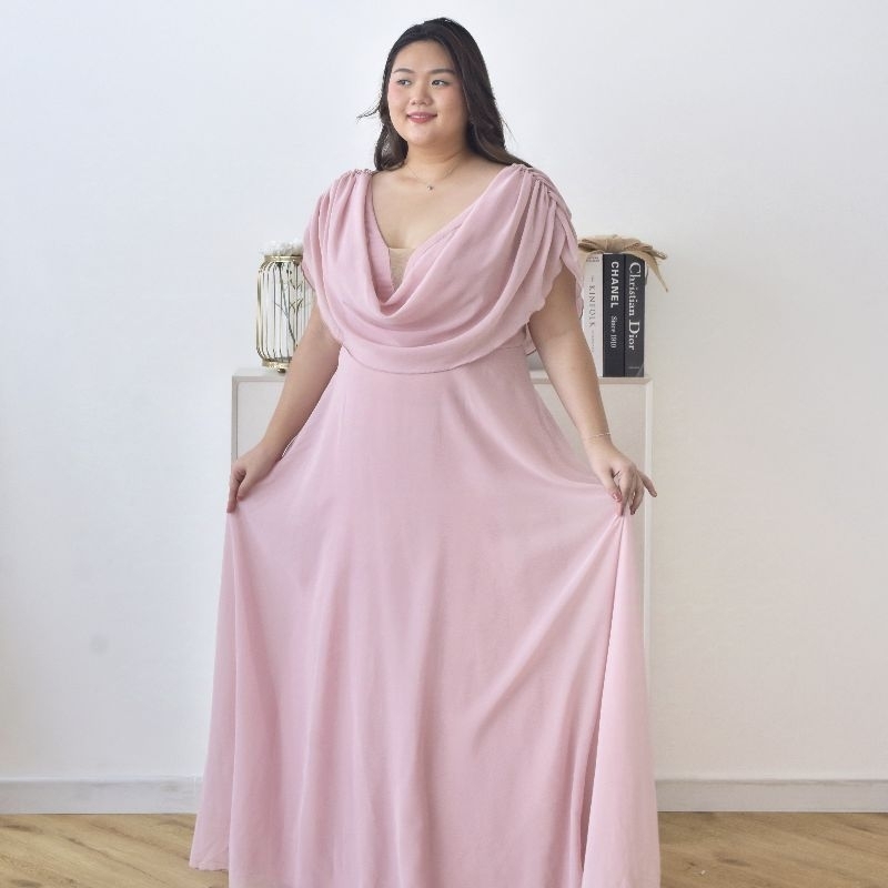 SEWA DRESS GAUN BIGSIZE / SP-118 SABRINA PEACH BRIDESMAID