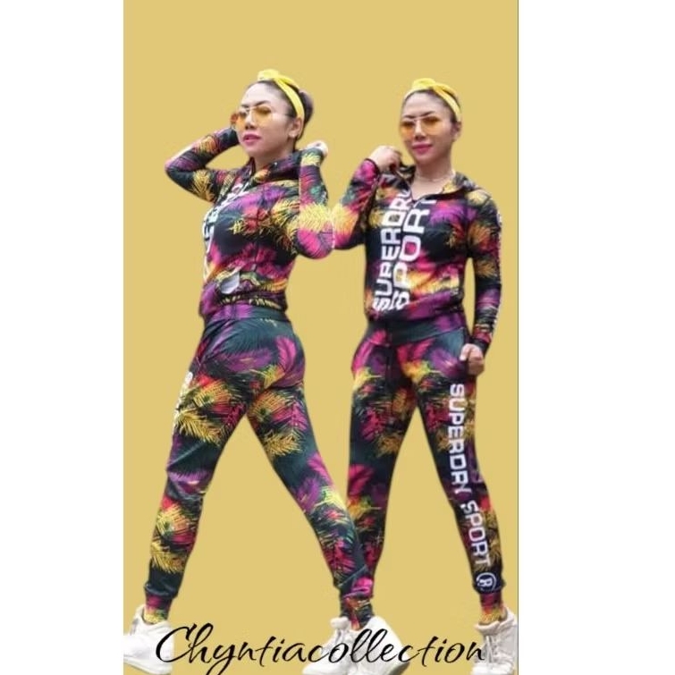 BAJU SENAM,SETELAN OLAHRAGA WANITA SXB SPORT SUPER DRY JAKET HOODIE AND JOGGER