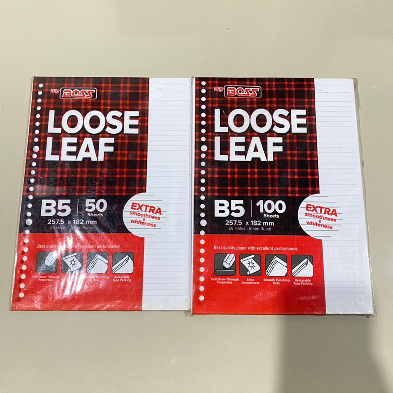 

(T.B) Kertas BigBoss Loose Leaf B5 bergaris