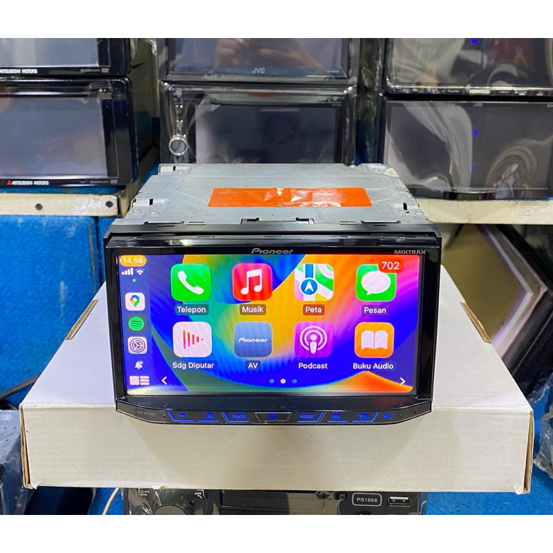 Head Unit Double Din Merk Pioneer AVH-X8750BT Wired Apple Carplay android auto