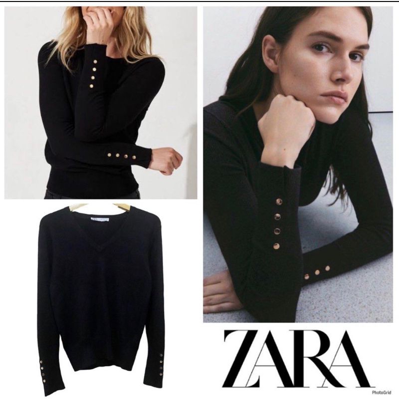 Zara knit gold button preloved like new