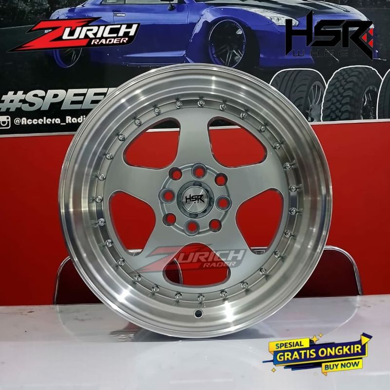 Velg Hsr Wheel Ring 15 Burn Baut 4x100 4x114,3 Untuk Mobil Agya Yaris Etios Swift Mirage
