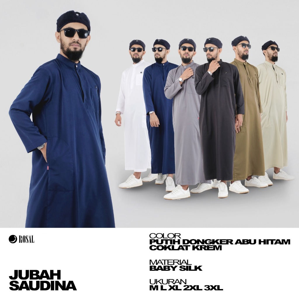 jubah saudina jubah lengan panjang jubah pria jubah zipper