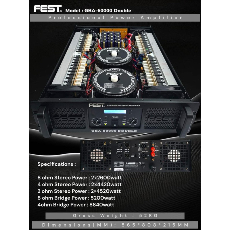 Power amplifier fest gba60000 gba 60000 original