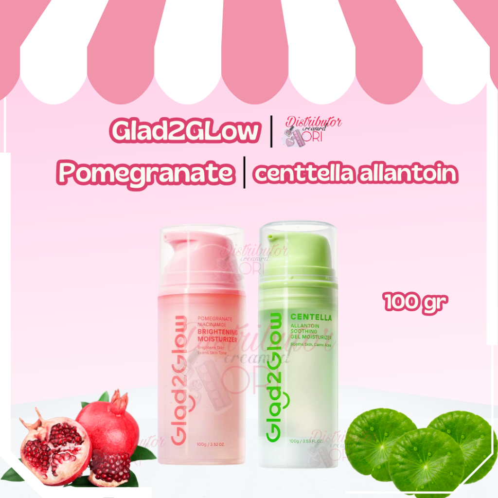 Glad2Glow Centella Allantoin Soothing Gel Moisturizer 100g| GLAD2GLOW Pomegranate 5% Niacinamide Bri