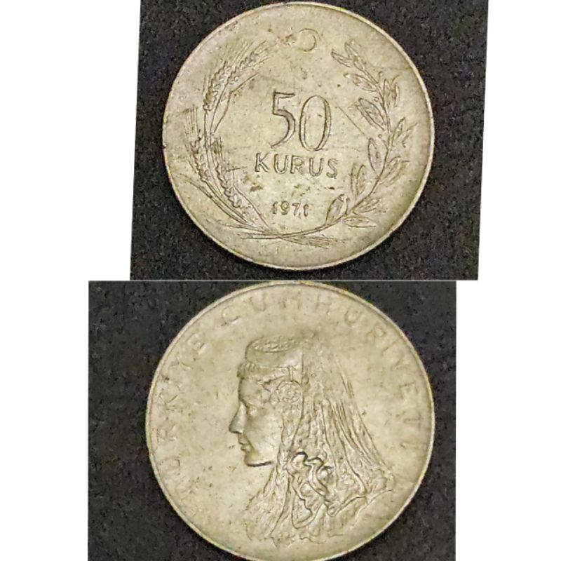 [KOLEKSI] Koin Asing Negara Turkey 50 kurus tahun 1971 Kondisi utuh dijamin Original 100%