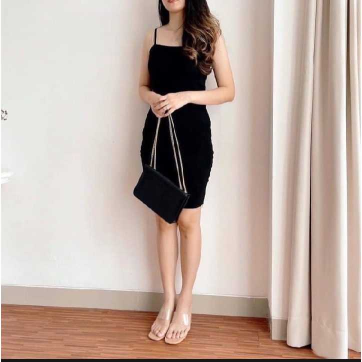 Dress Slim Korea | Dress Mini Tangtop Pendek Tali Kecil Street Korean Style Party