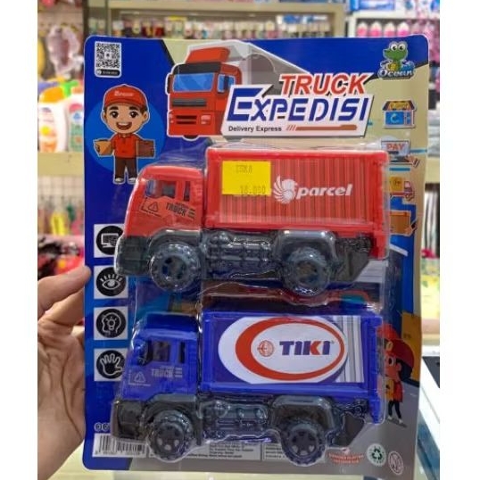 Mainan Kendaraan Truk Expedisi Parcel - Tiki / Kedaraan Box Container Delivery