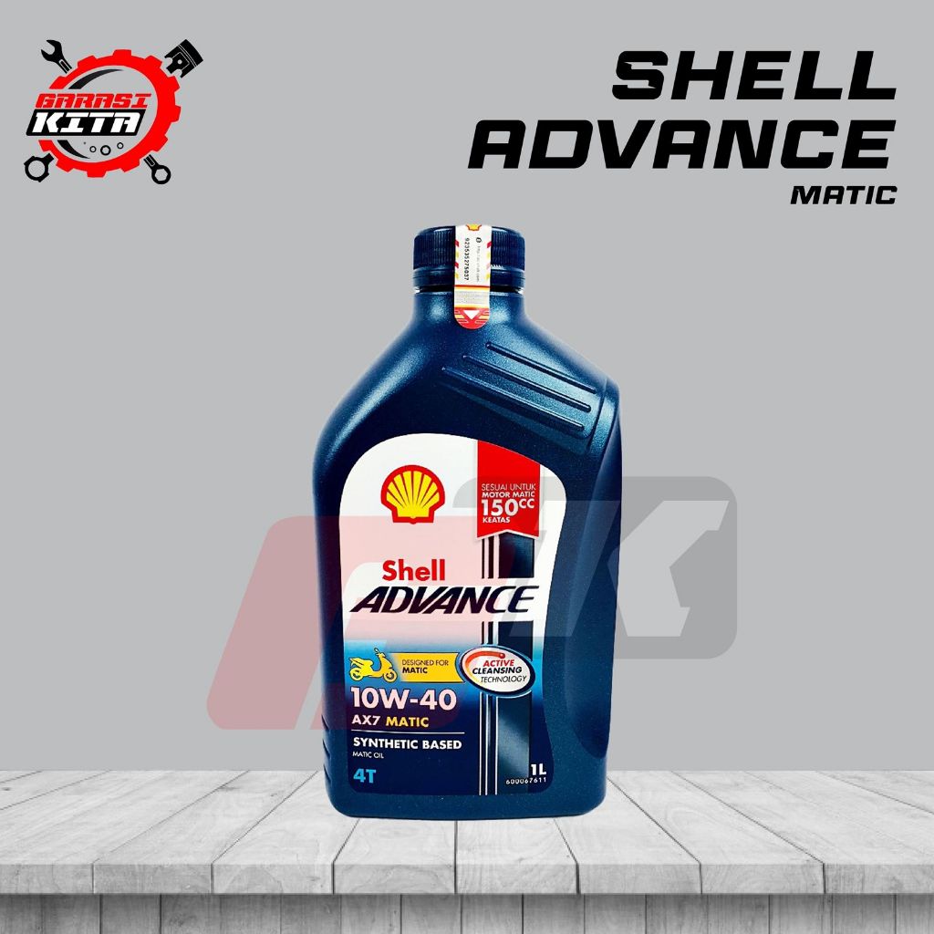 OLI MOTOR MATIC OLI SHELL MATIC ADVANCE AX7 SCOOTER 10W-40 1L - OLI MOTOR MATIK SHELL ADVANCE AX7 1L