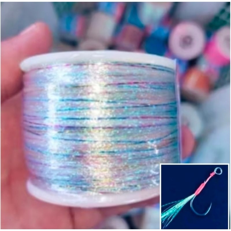 1 rol 10-25 helai x 110 - 500 meter bulu mutiara umpan pancing umpan sabiki umpan assist hook umpan 