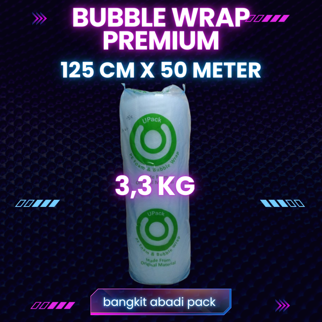 

Bubble Wrap Packing Serbaguna 125cm x 50m Bening Hitam Kualitas Premium 3,3 KG