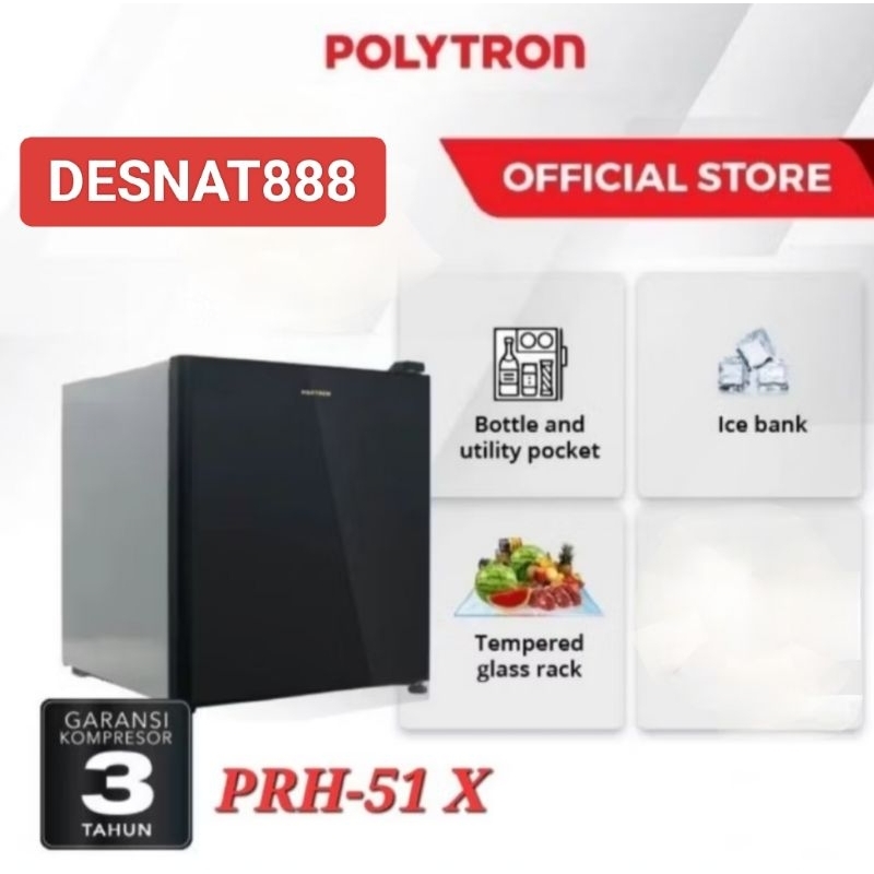 Kulkas Portable Polytron PRH-51 X R minibar 51X 51R PRH51 mini bar