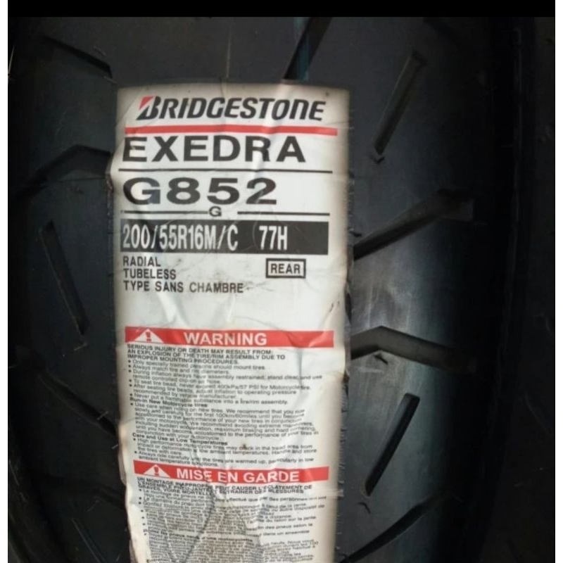 BAN LUAR BATTLAX BRIDGESTONE EXEDRA G852 UK 200/55-16 TUBELESS