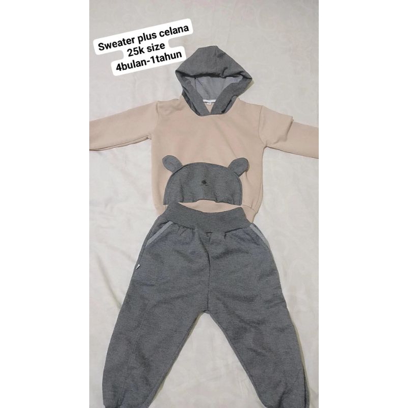 setelan baju bayi sweater plus celana