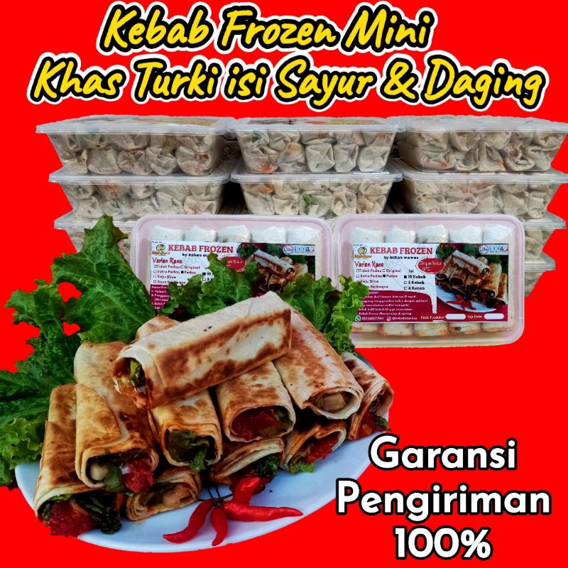 

Kebab Frozen Mini Isi 10 pcs Isian Sayur Segar dan Full Daging Sapi premium Makanan Beku Frozen Food Halal dan Murah