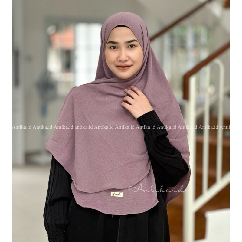 Pashmina Curve Oval Crinkle Airflow I Pasmina Oval Jumbo Syar’i Crinkle Antika.id